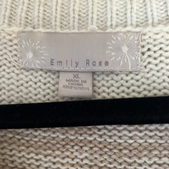 Emily Rose (bought on stitch fix). women’s V-neck sweater. Size XL.Cream and tan - Picture 4 of 13
